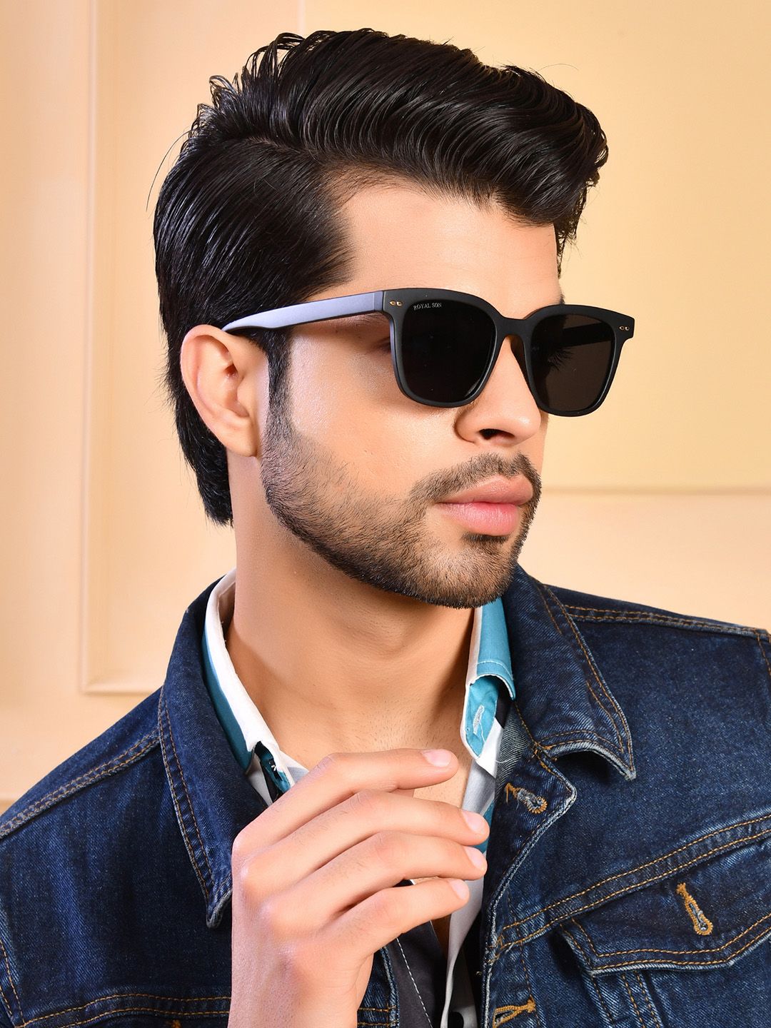 ROYAL SON Adult Black Lens & Black Square Sunglasses with Polarised Lens CHI00127-C5