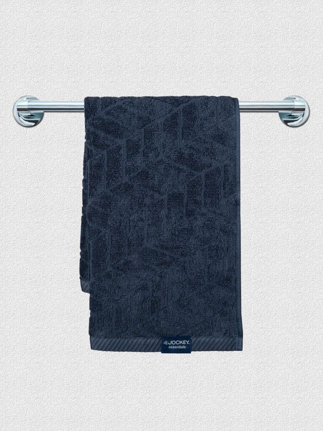Jockey Navy Blue Pack of 2 Solid 450 GSM Hand Towels Price in India