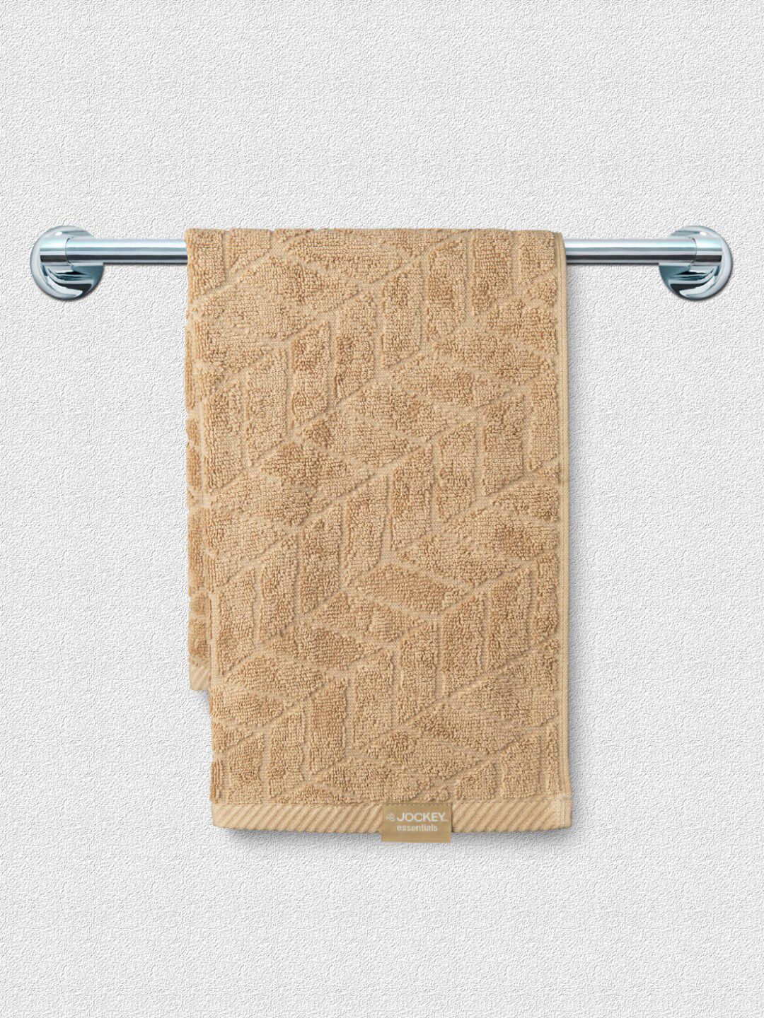 Jockey Set of 2 Camel Brown 450 GSM Cotton Hand Towel Price in India