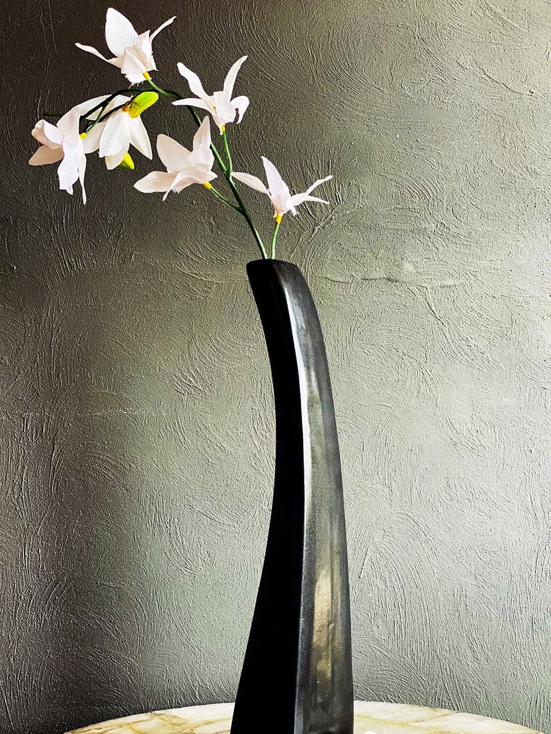 Folkstorys Black Solid Ceramic Vase Price in India