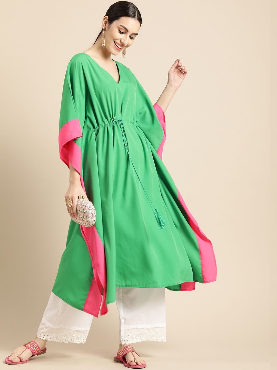 Anouk Women Green Kurta Price in India