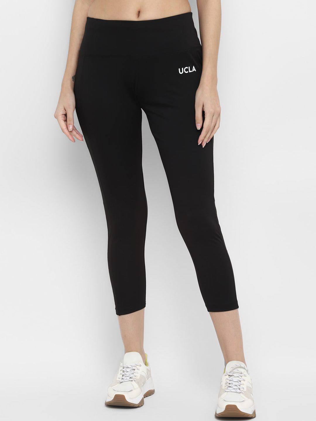 UCLA Women Black Solid Tights Price in India