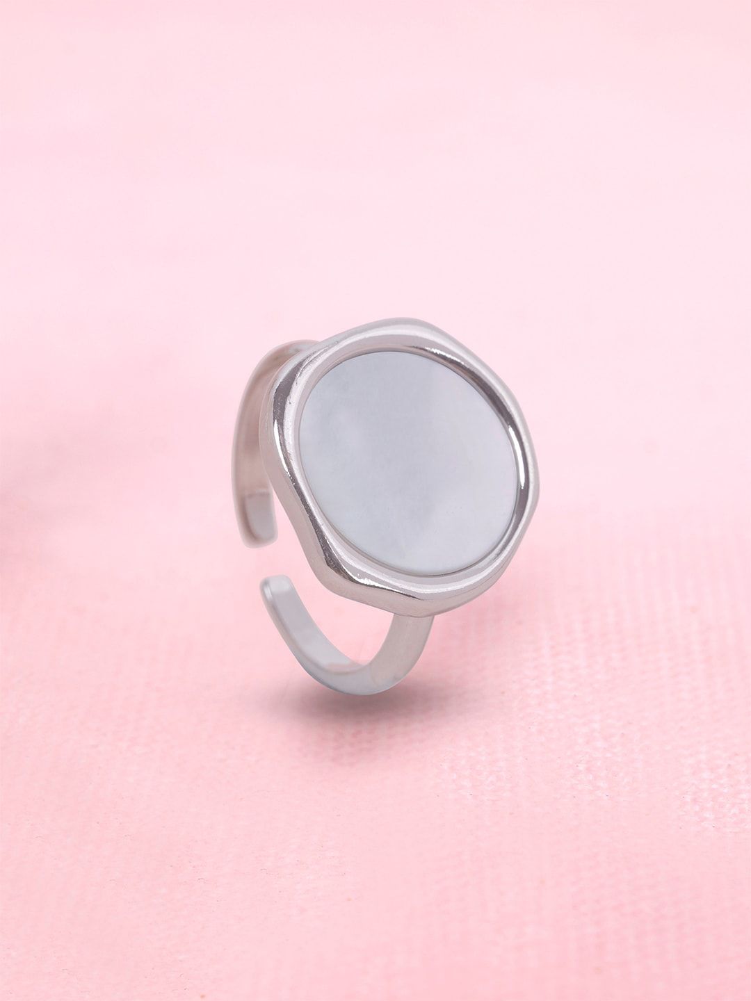 Mikoto by FableStreet Silver-Plated Enamelled Finger Ring Price in India