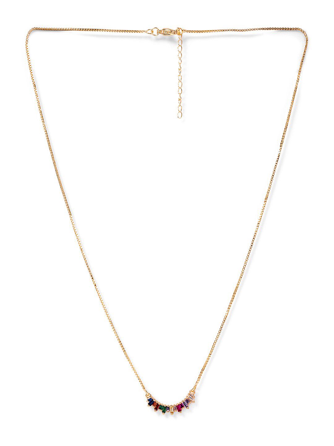 Mikoto by FableStreet Gold-Toned Cubic Zirconia Studded Brass Gold-Plated Necklace Price in India