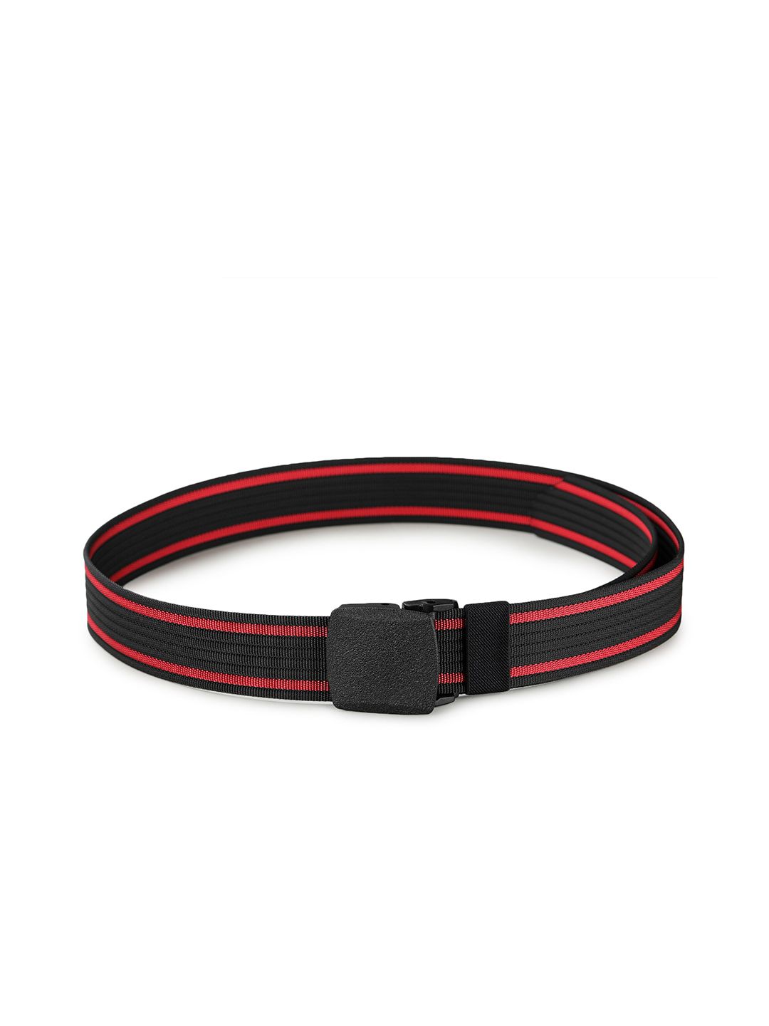 Calvadoss Women Black & Red Striped Canvas Belt Price in India