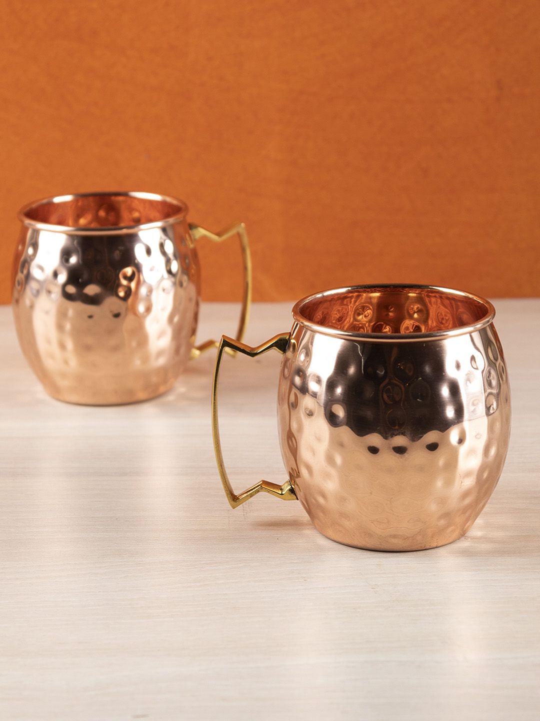 MARKET99 Copper-Toned Textured Copper Glossy Cup Price in India