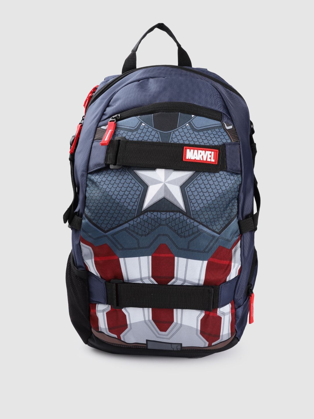 Kook N Keech Marvel Unisex Navy Blue Captain America Star Print Backpack Price in India