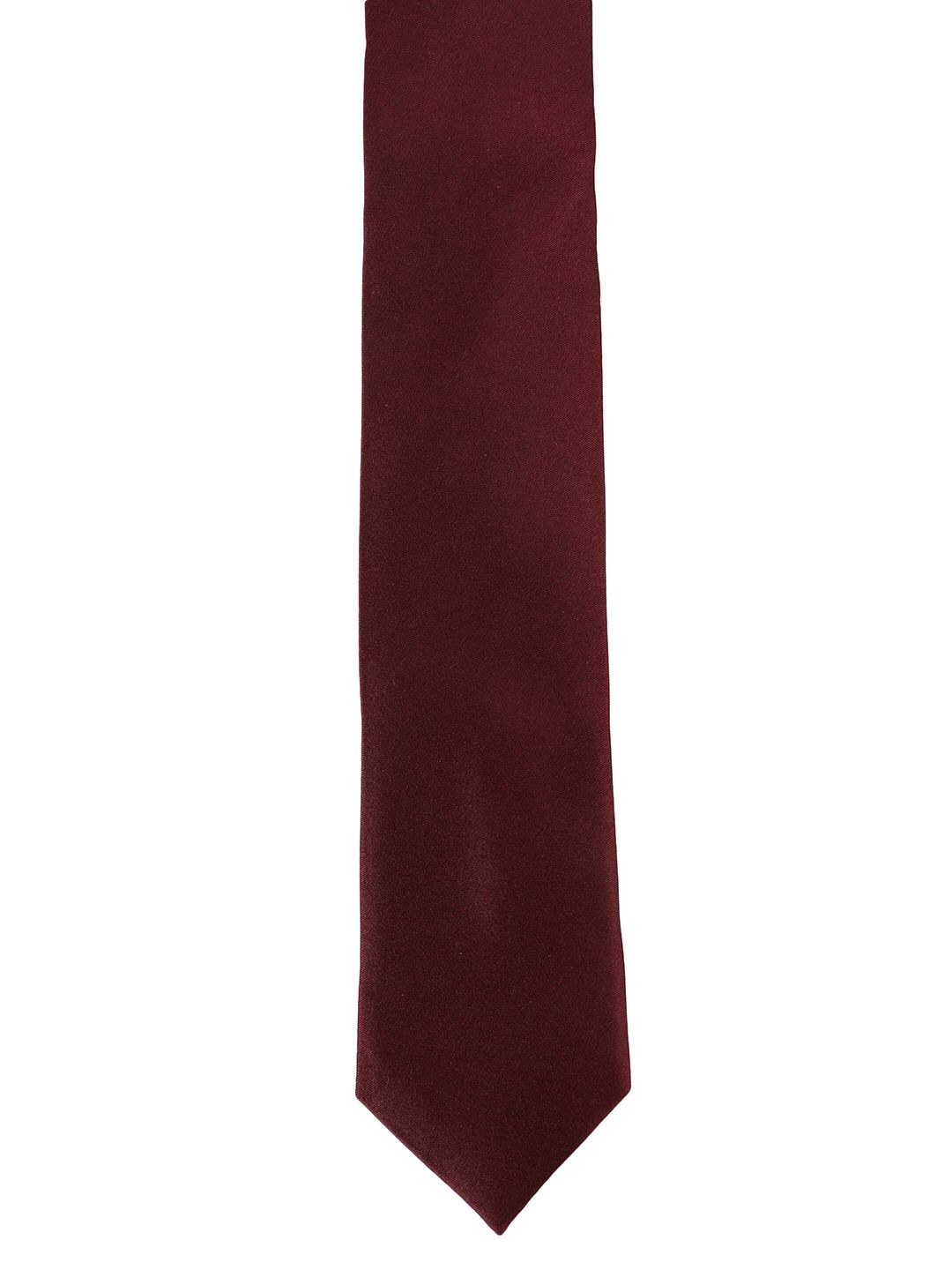 Alvaro Castagnino Men Maroon Solid Skinny Tie