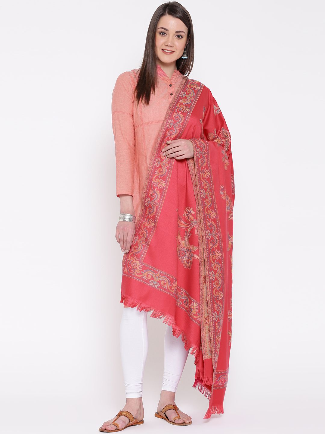 WEAVERS VILLA Women Woven Design Winter Shawl