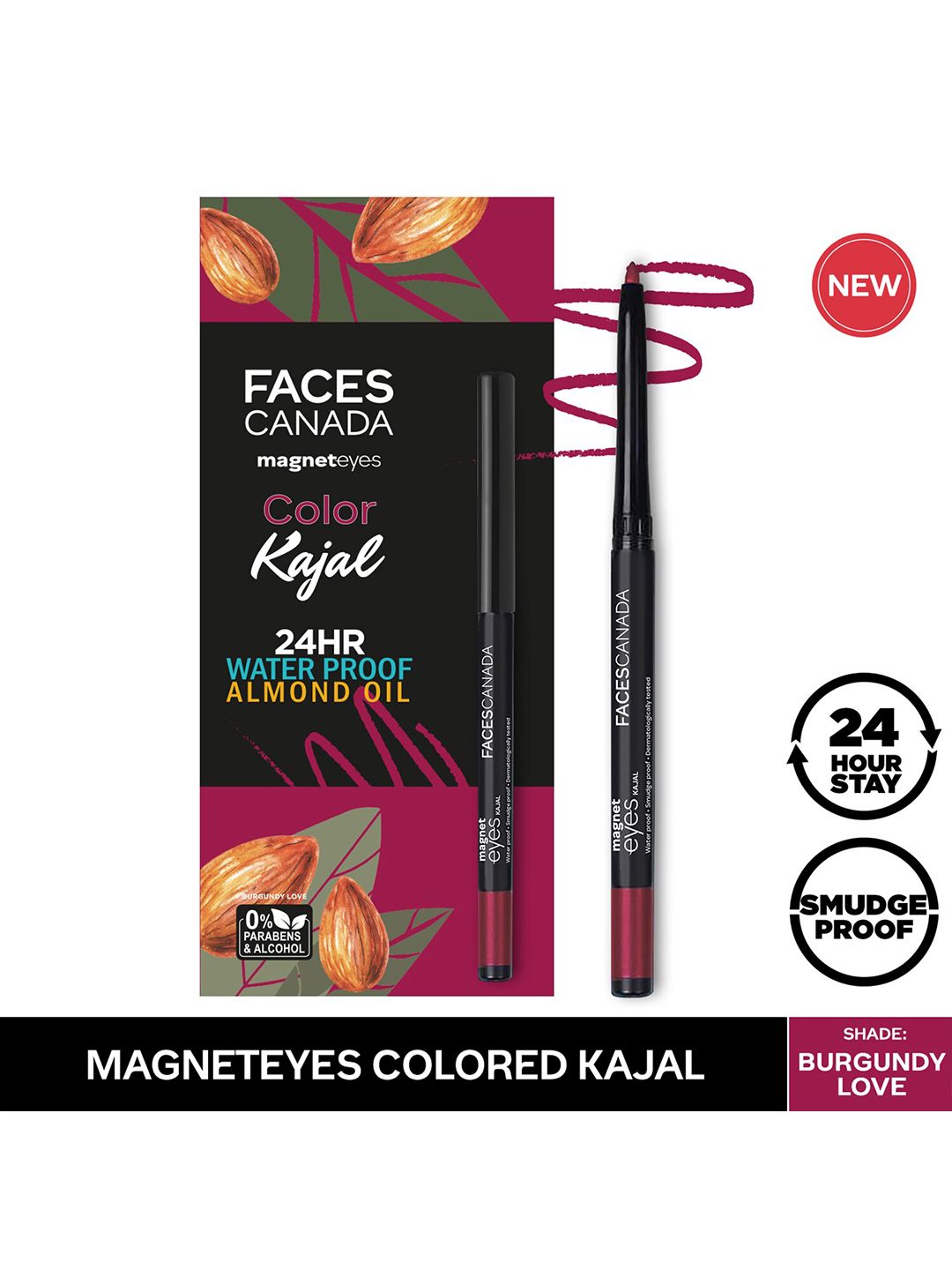 FACES CANADA Magneteyes Waterproof Color Kajal - Burgundy Love 04 Price in India