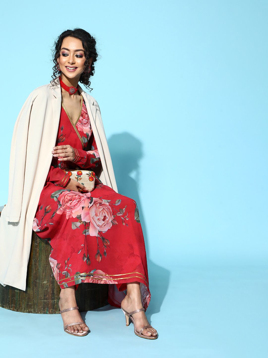 Ahalyaa Georgette Romantic Florals Kurta Set