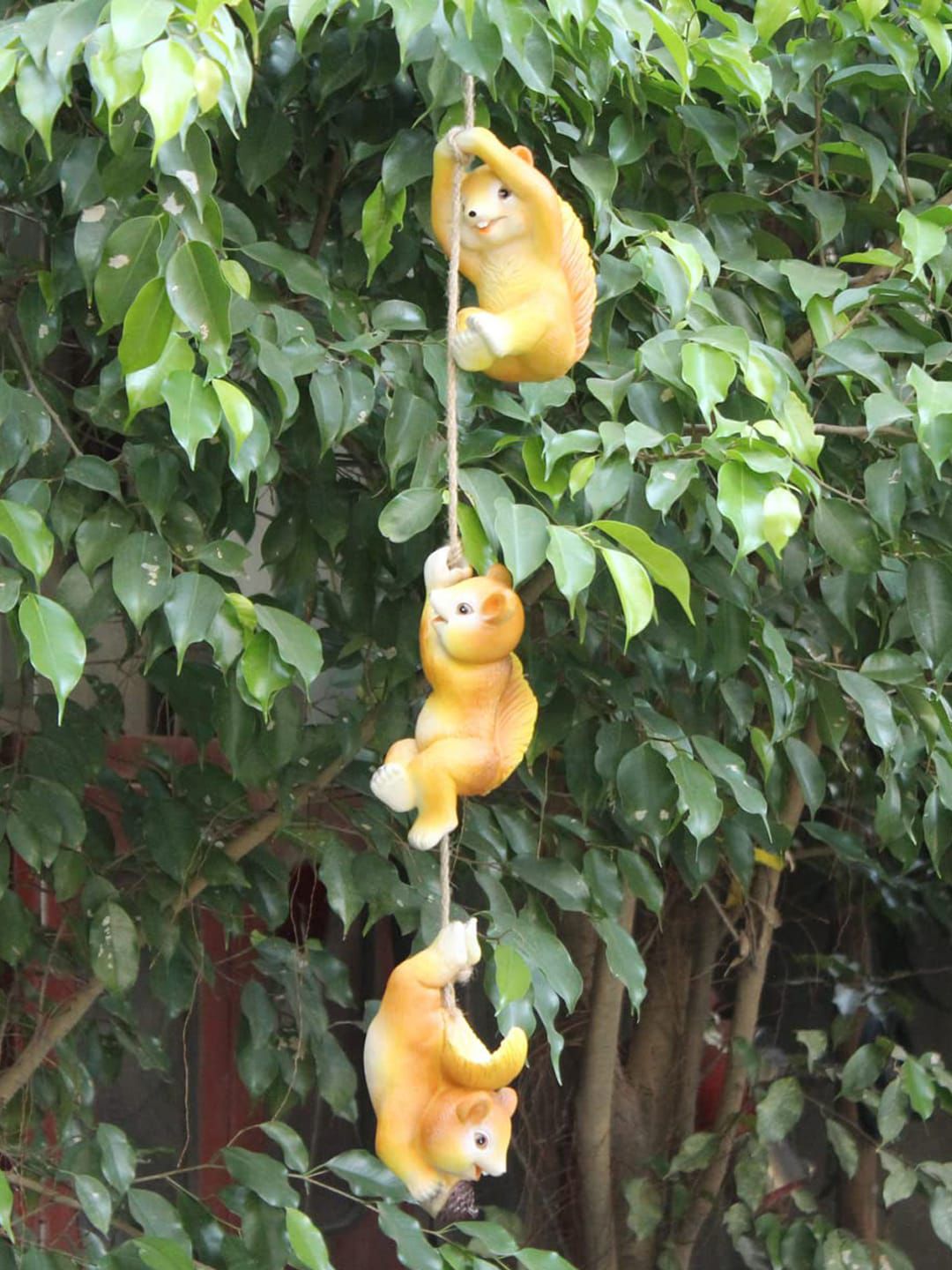 Wonderland Brown Hanging Squirrel Resin Garden Accessory Price in India