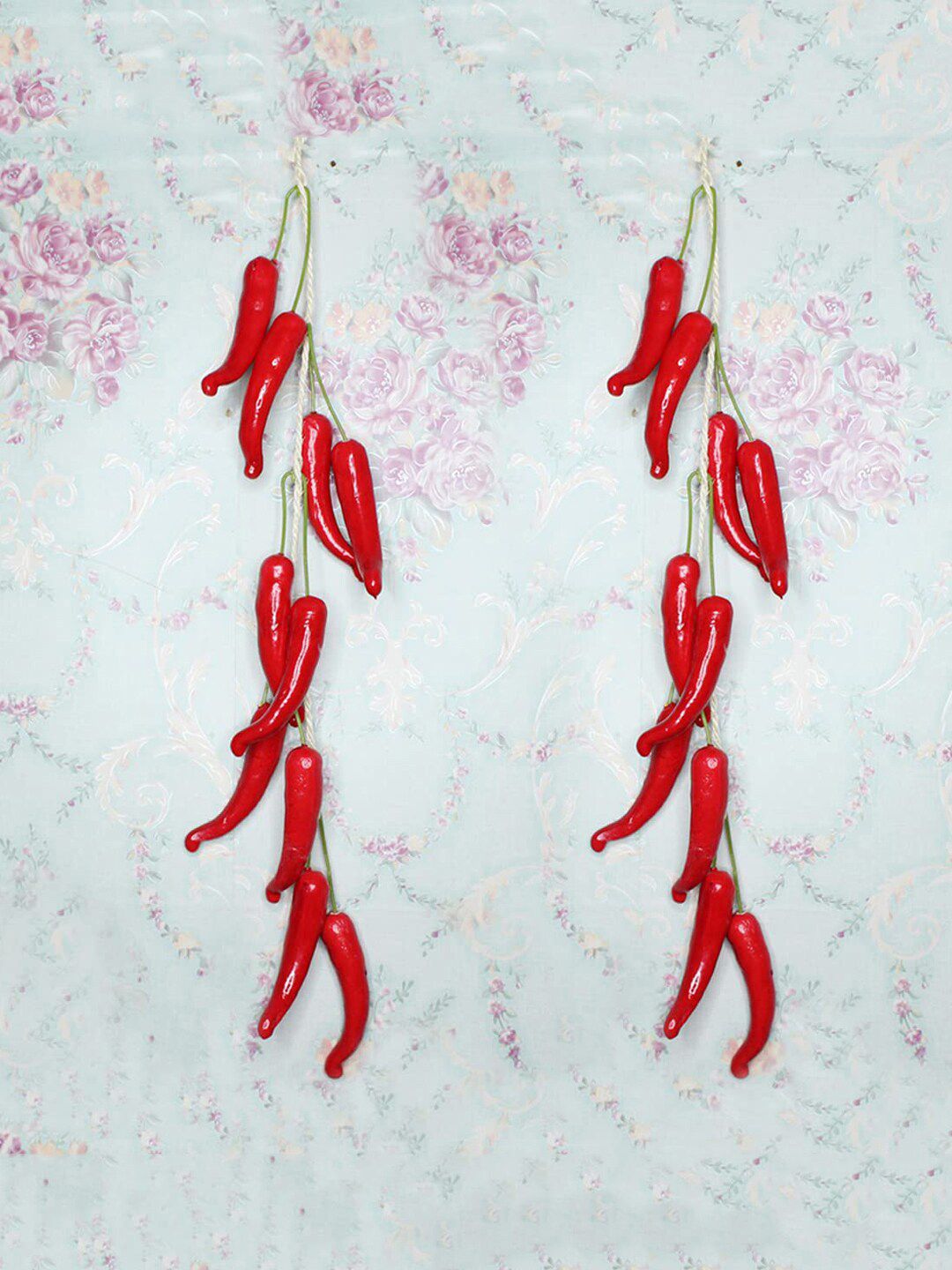 Wonderland Set of 2 Red & Green Artificial Chilli Strings Price in India