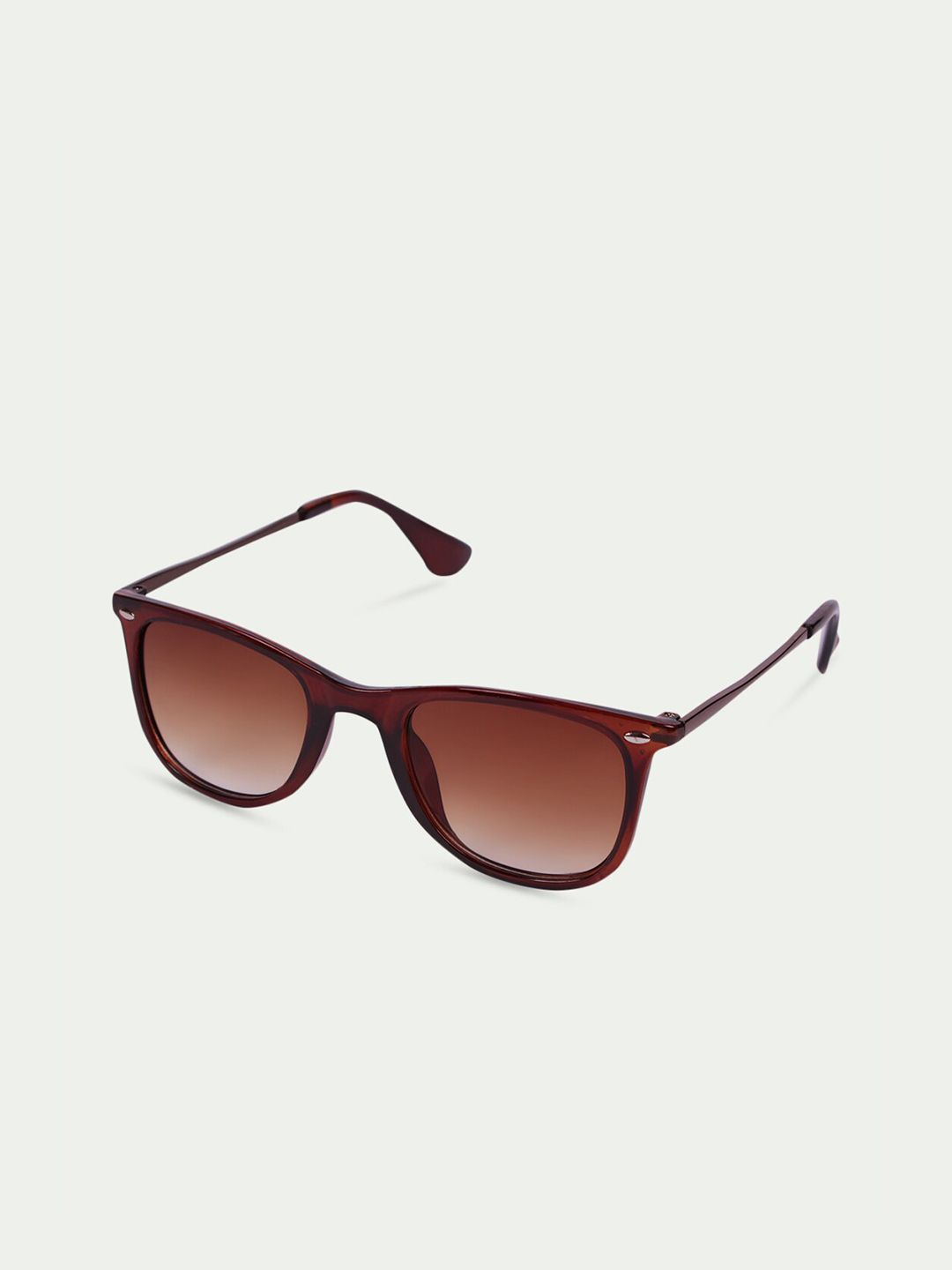 FUZOKU Unisex Brown Lens & Brown Wayfarer Sunglasses with UV Protected Lens Price in India