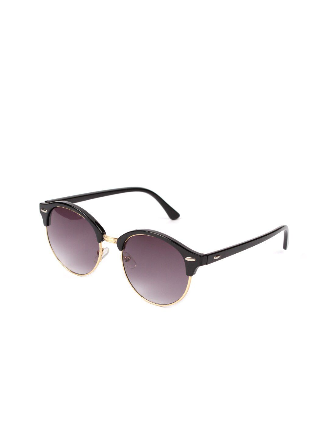 FUZOKU Unisex Grey Lens & Silver-Toned Oval Sunglasses with UV Protected Lens Price in India