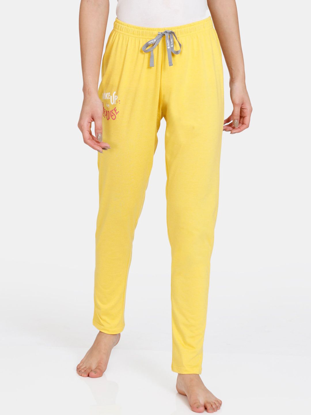 Rosaline by Zivame Yellow Solid Lounge Pants Price in India