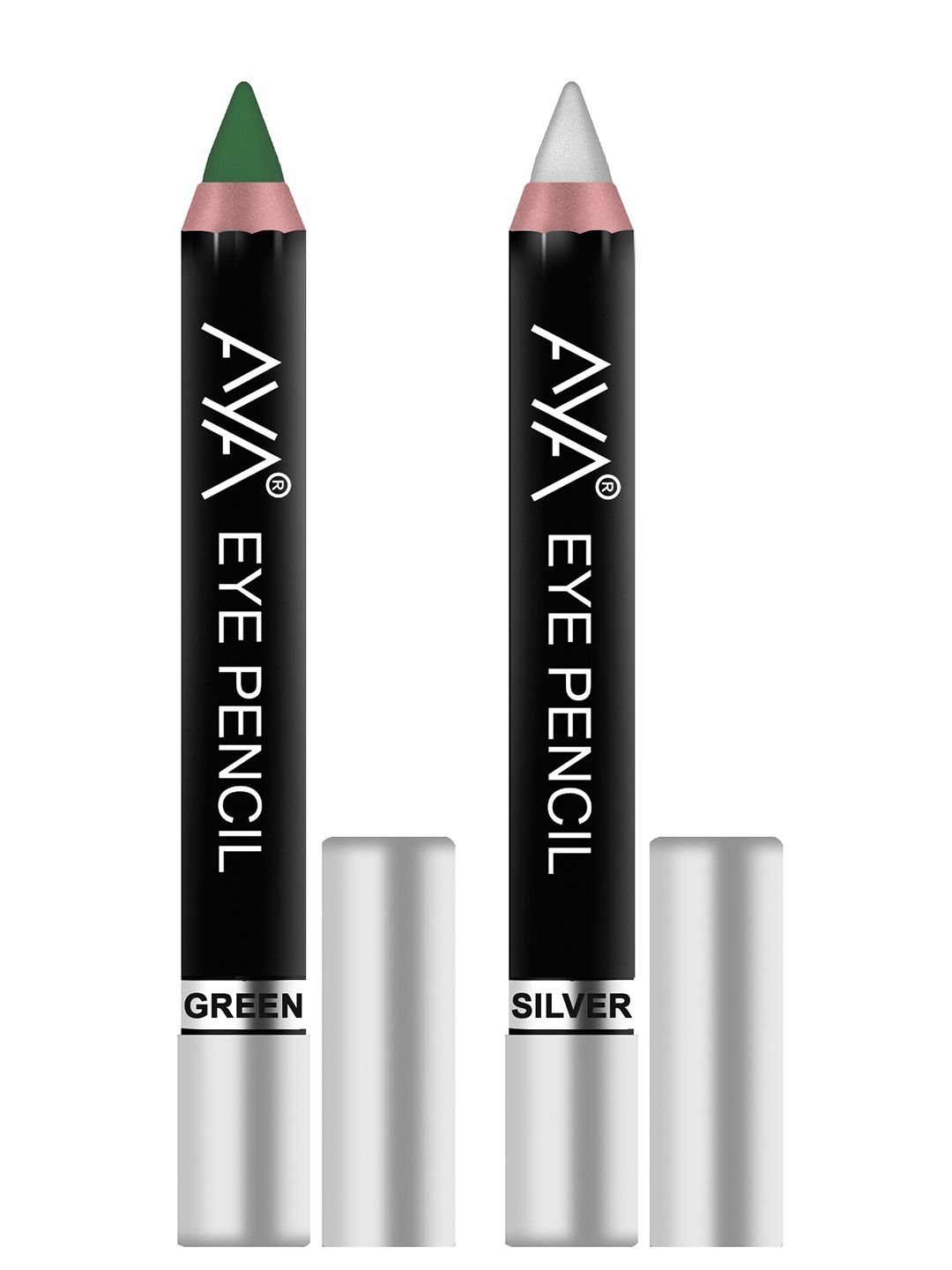 AYA Set of 2 Eye Liner Kajal Pencils in Green and Silver Price in India