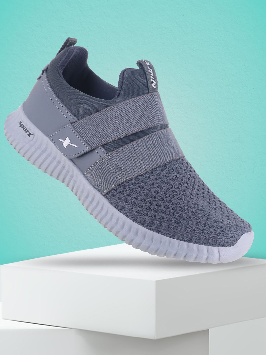 Sparx Men Grey Mesh Running Non-Marking Shoes
