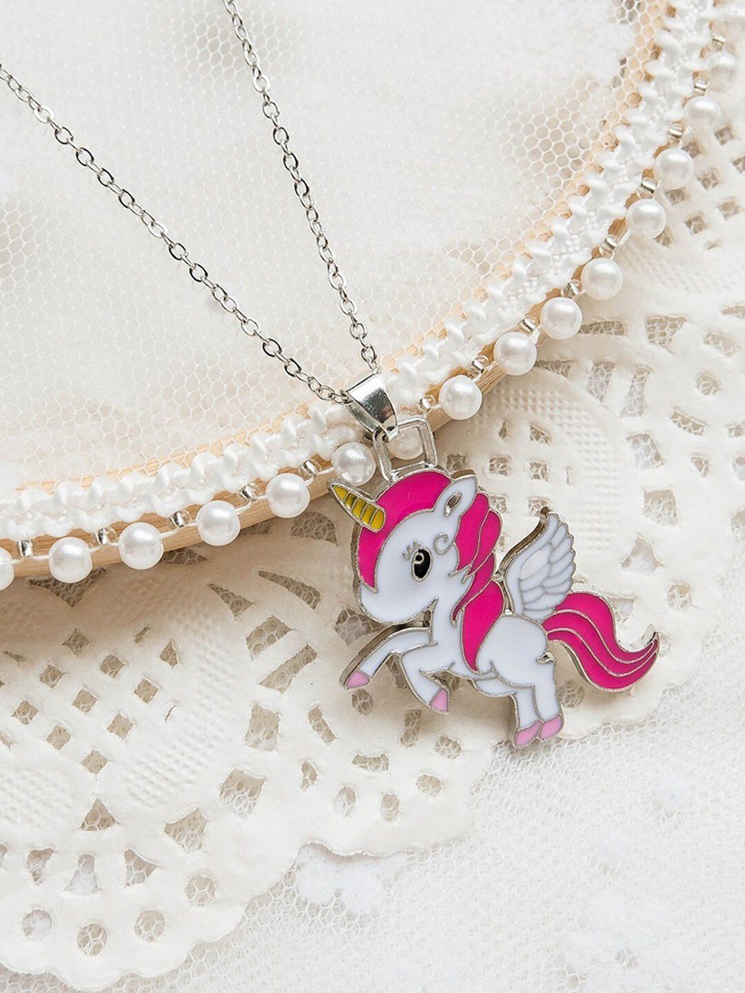 POPLINS Pink & White Unicorn Chain Price in India