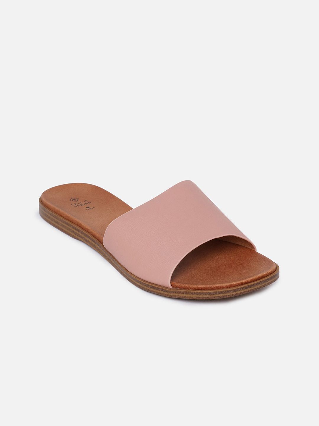 Call It Spring Women Pink Solid Sliders Price in India