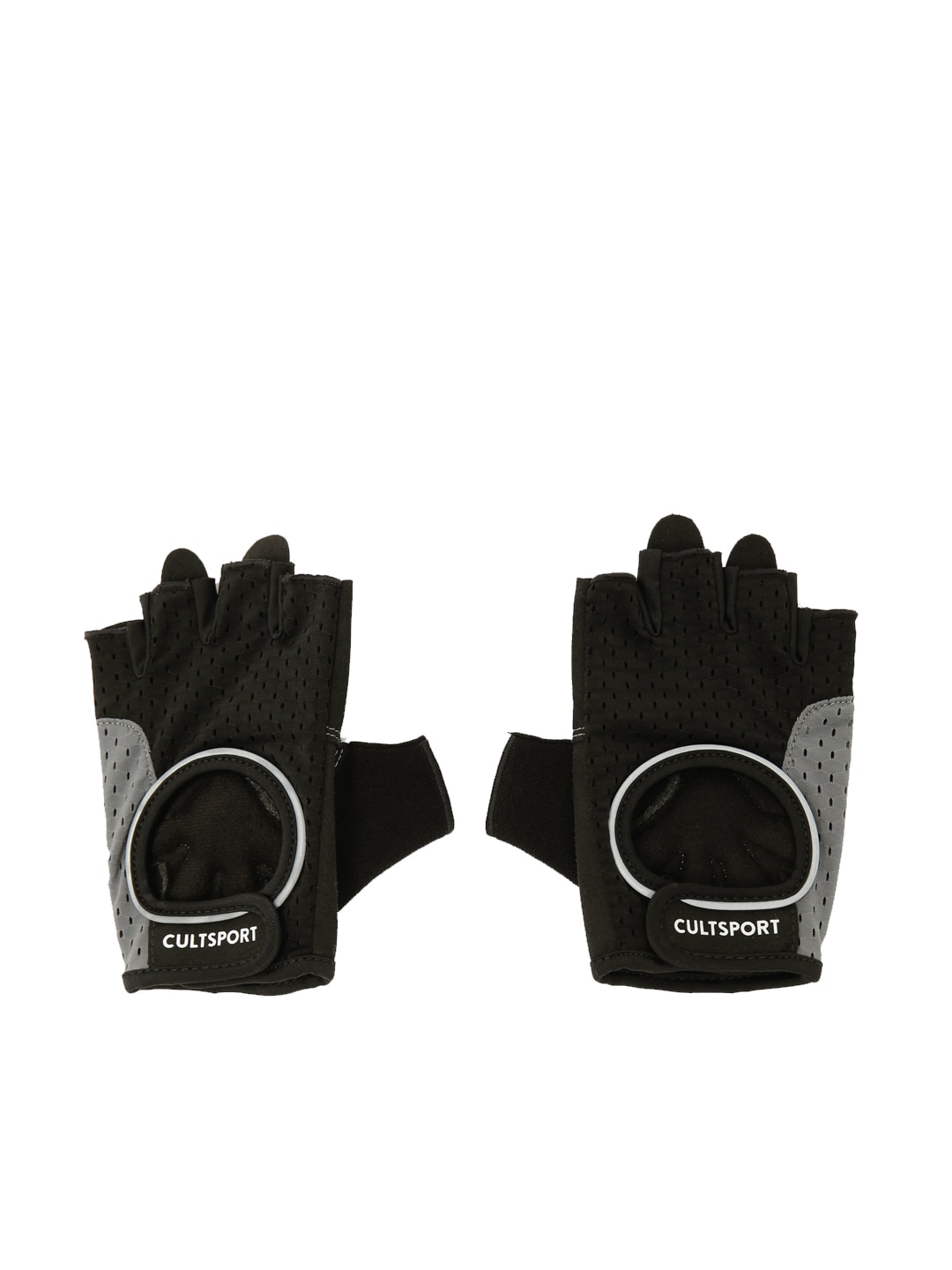 Cultsport Black & Grey Solid Training Workout Gloves Price in India