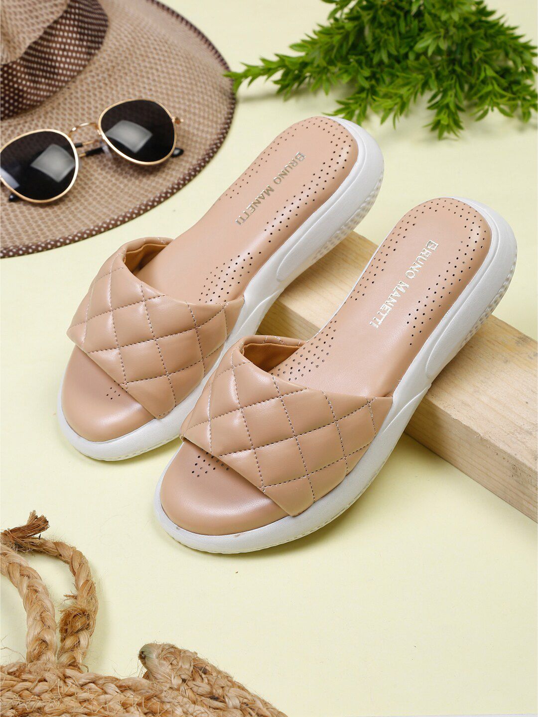 Bruno Manetti Women Nude-Coloured Sliders Price in India