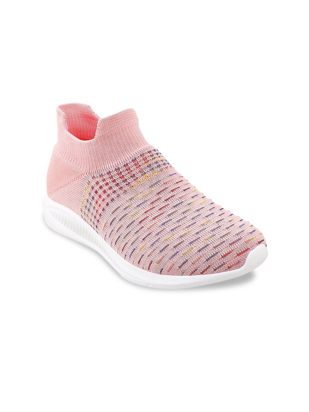 WALKWAY by Metro Women Peach-Coloured Woven Design Slip-On Sneakers Price in India