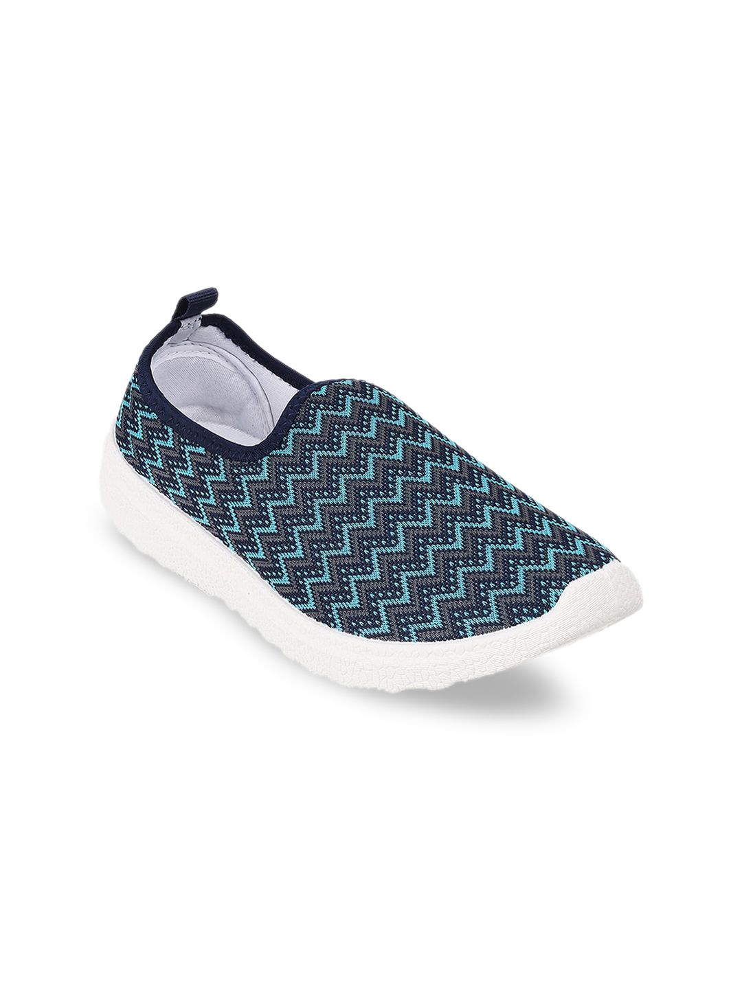 WALKWAY by Metro Women Blue Woven Design Slip-On Sneakers Price in India