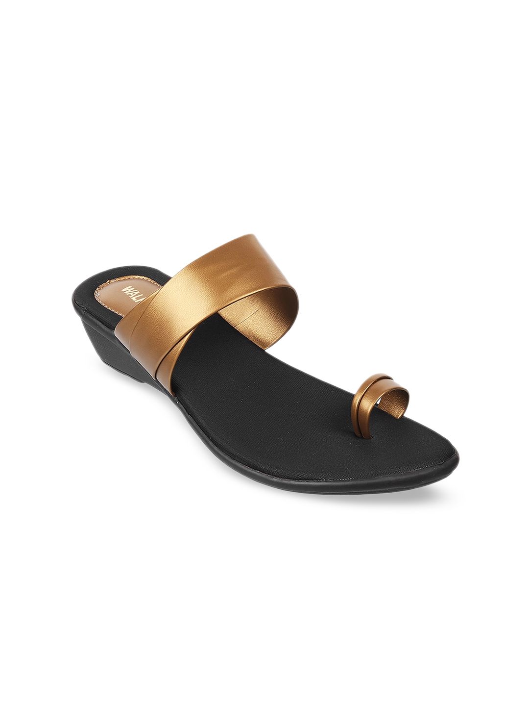 WALKWAY by Metro Gold-Toned Wedge Sandal Heels Price in India