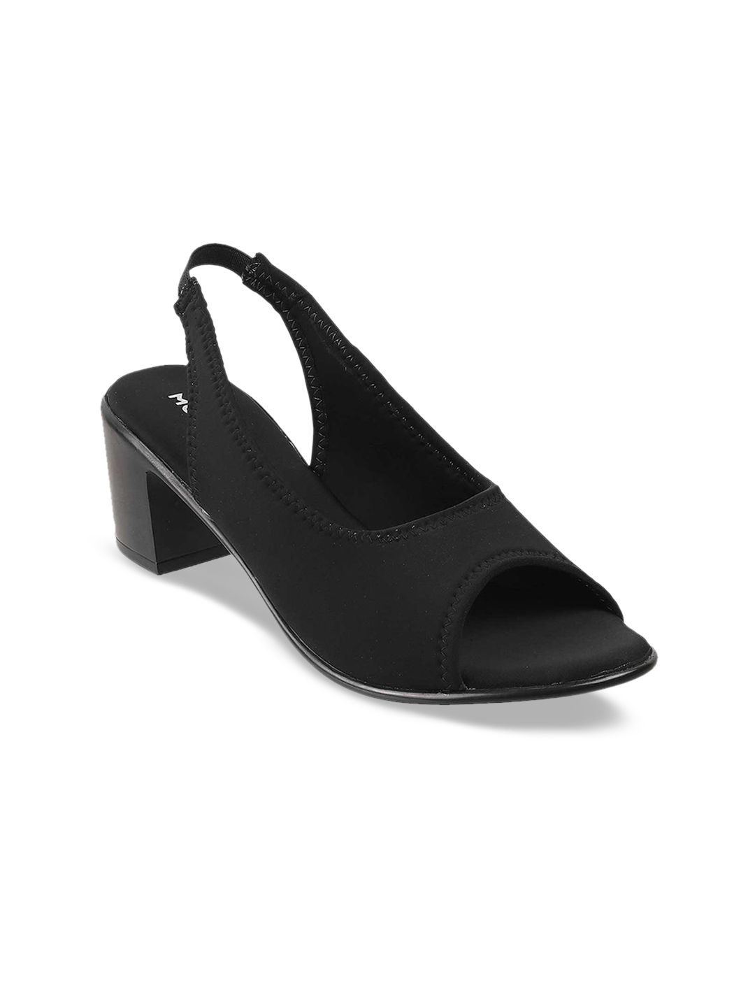 Mochi Black Block Peep Toes Price in India