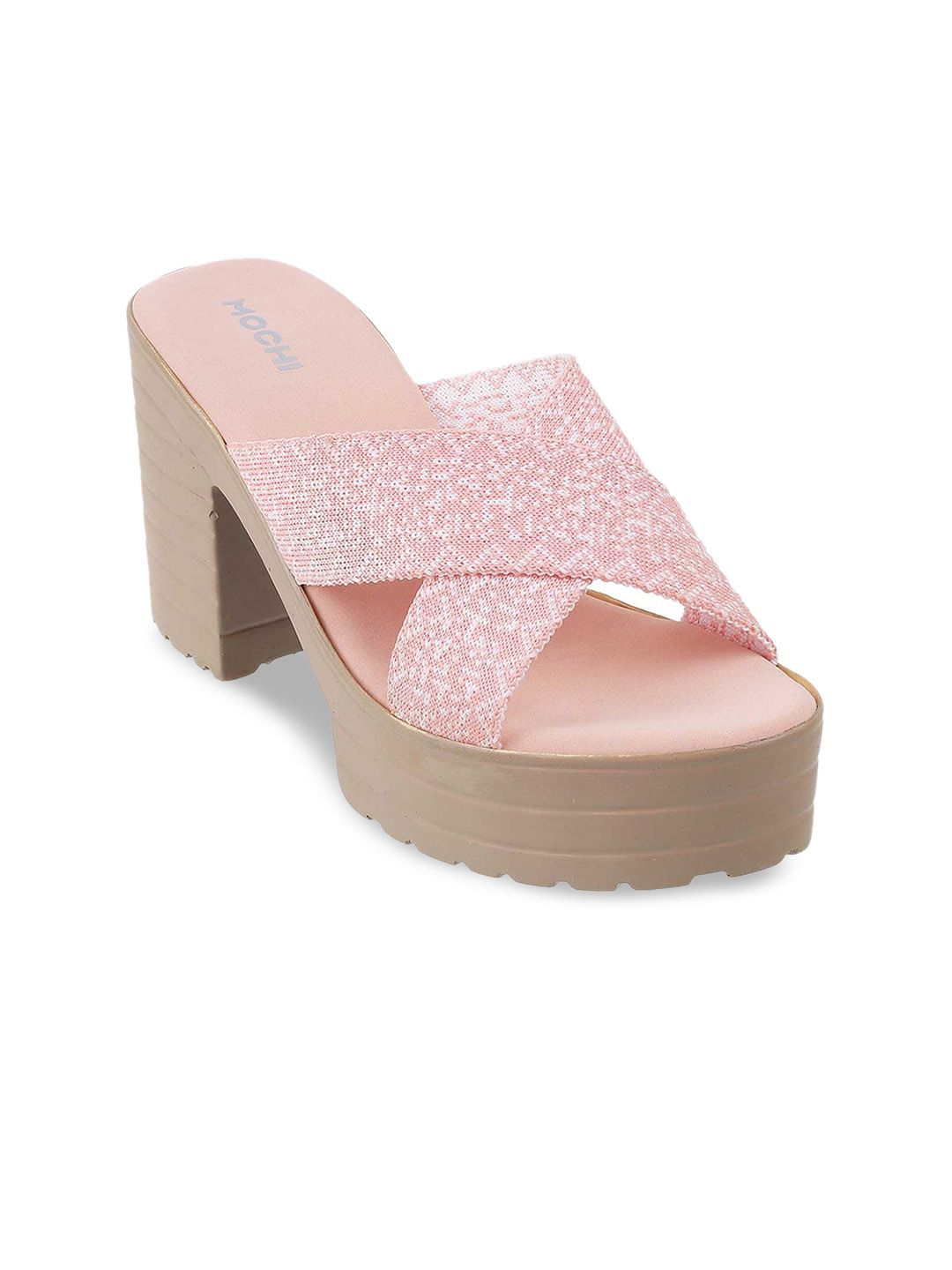 Mochi Pink Block Sandals Price in India