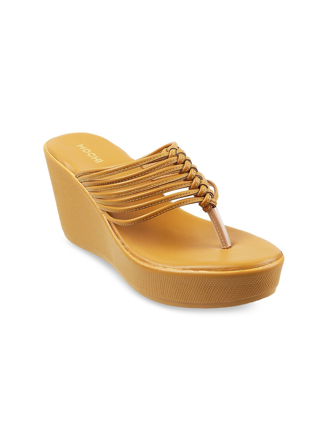 Mochi Yellow Wedge Sandal Heels Price in India