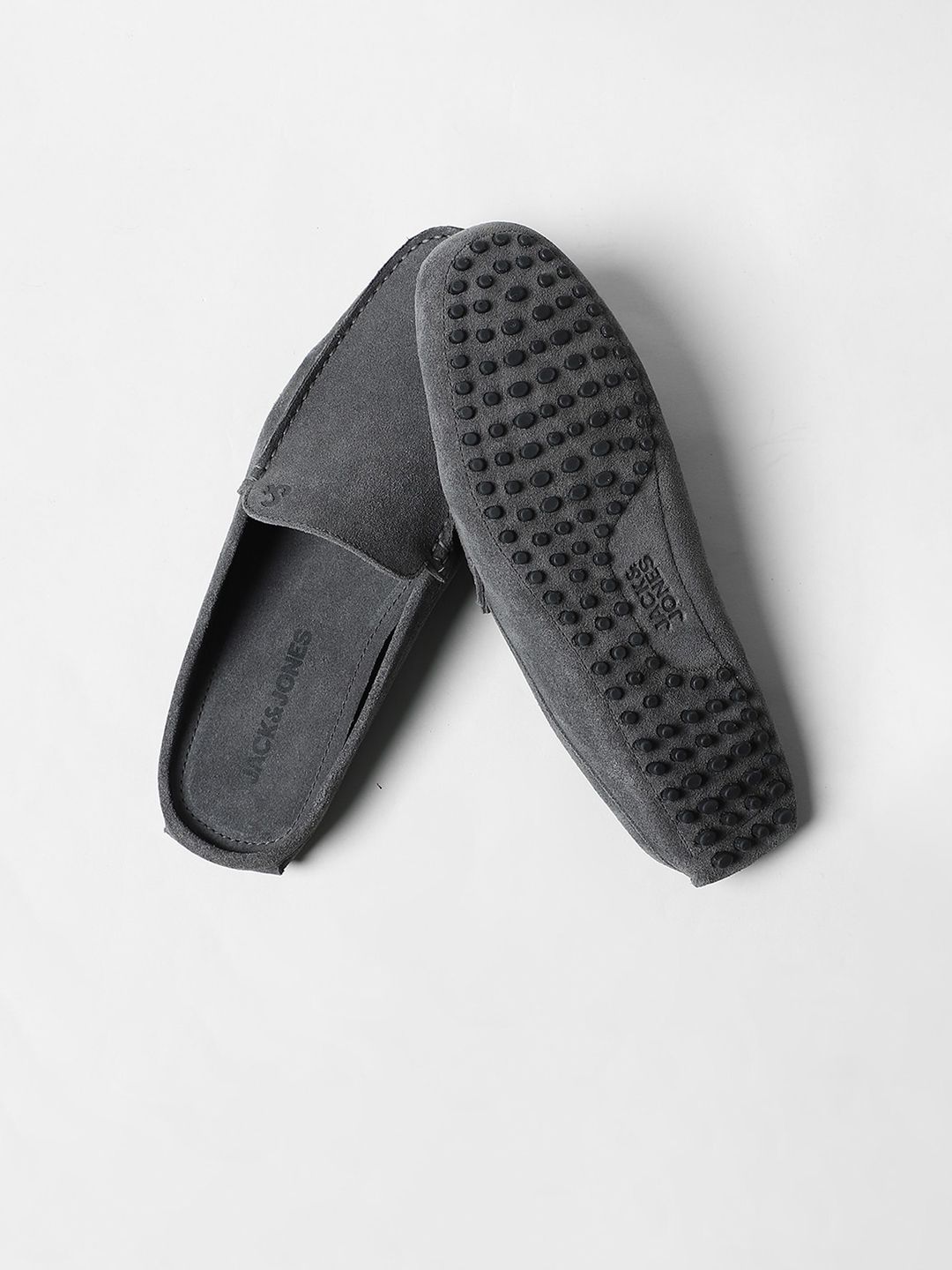 Buy Jack & Jones Men Grey Suede Mules - Casual Shoes for Men