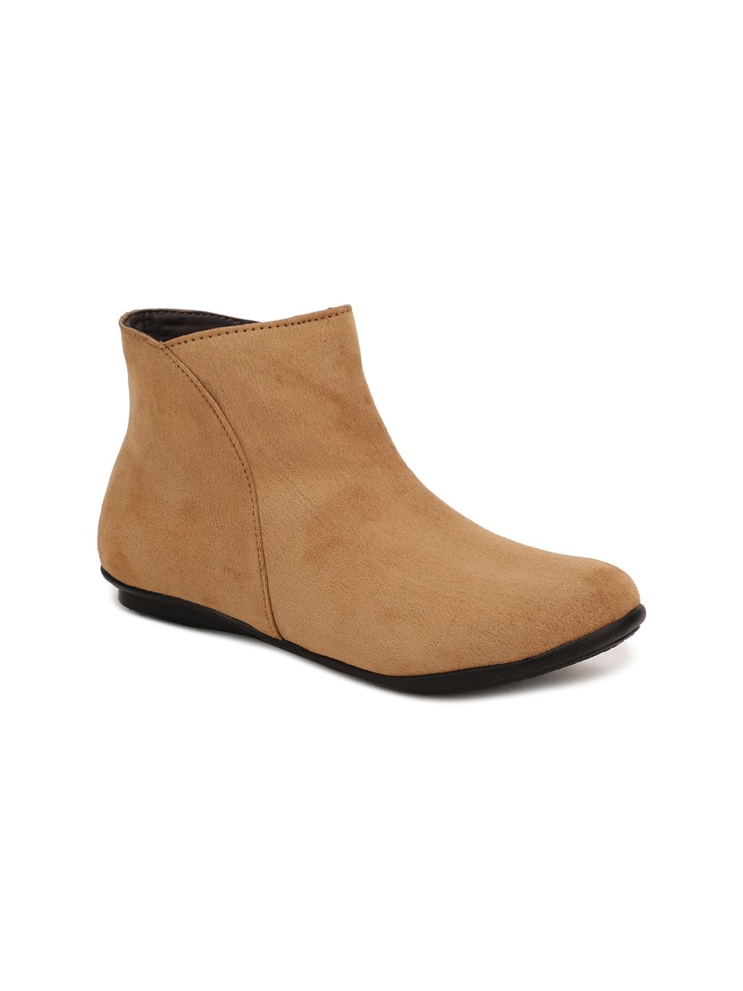 Bruno Manetti Women Beige Suede Flat Boots Price in India