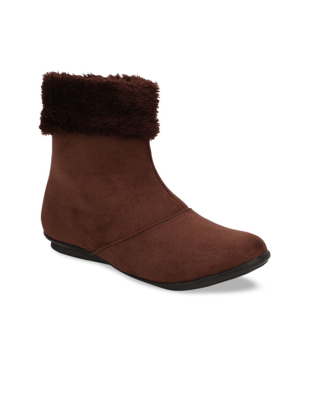 Bruno Manetti Women Brown Suede Flat Boots Price in India