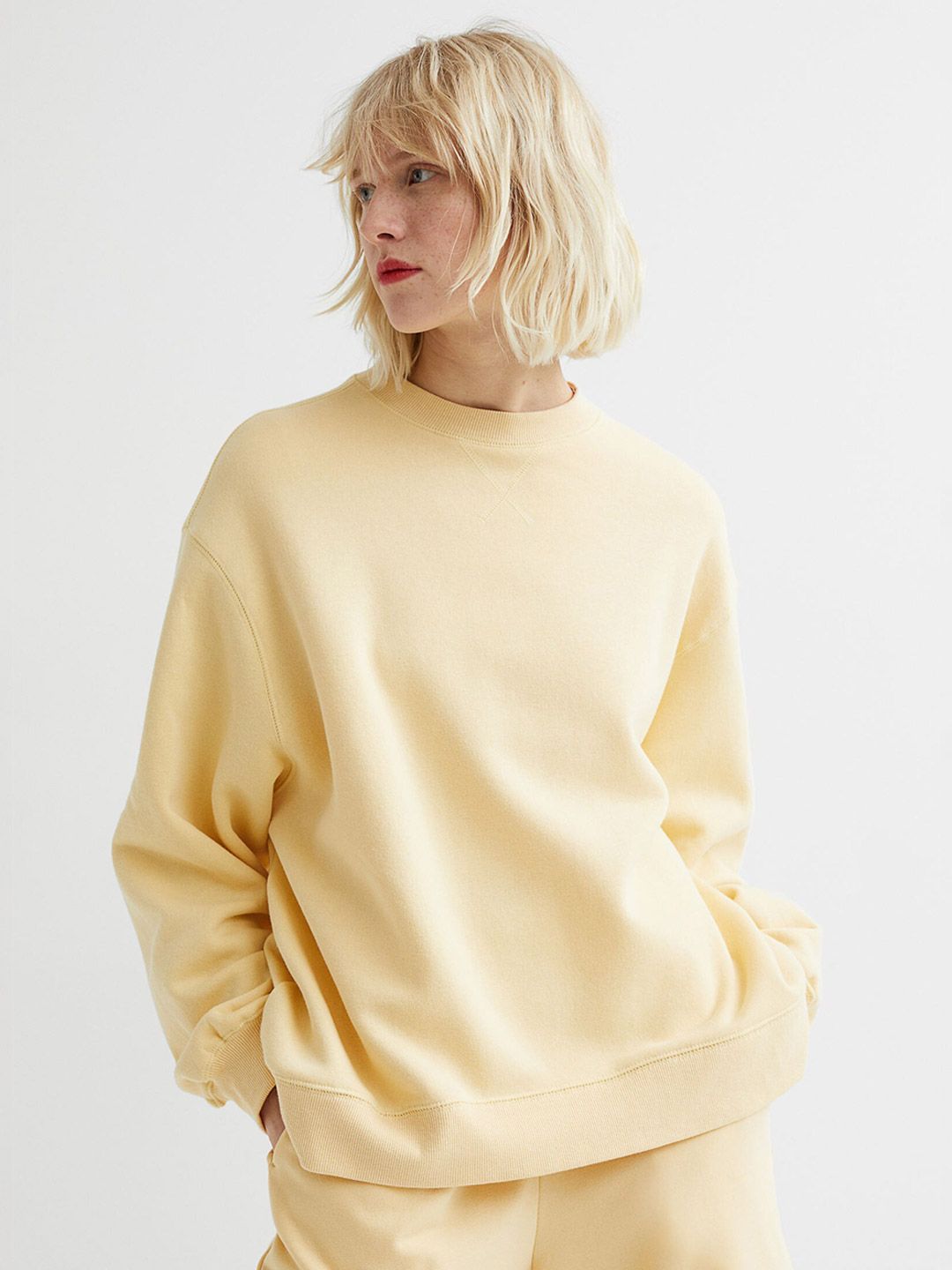 H&M Yellow Oversized Sweatshirt Price in India