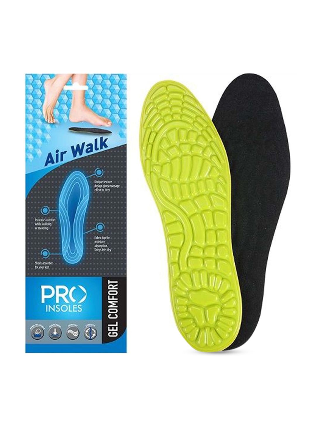 Buy PRO Blue Air Walk Gel Comfort Insole Large - Shoe Accessories
