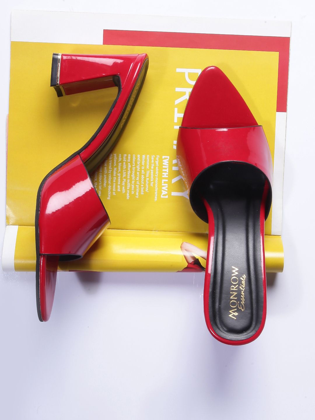 Monrow Red Block Heels Price in India