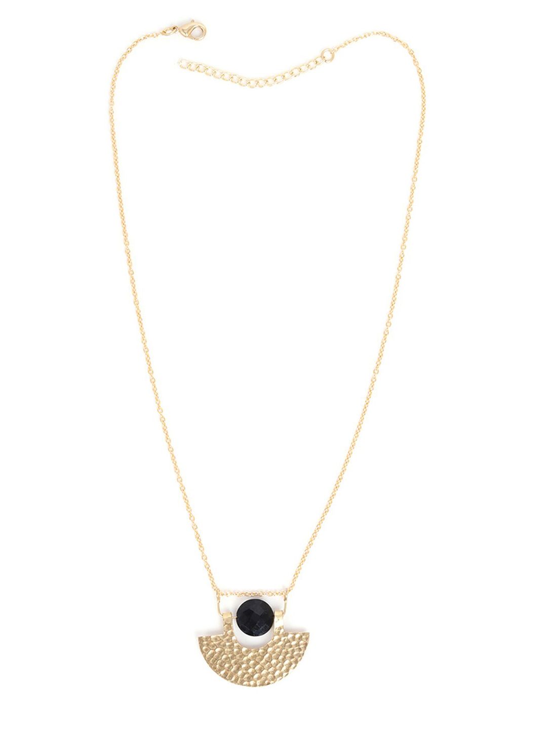 Mikoto by FableStreet Gold-Toned & Black Brass Gold-Plated Necklace Price in India