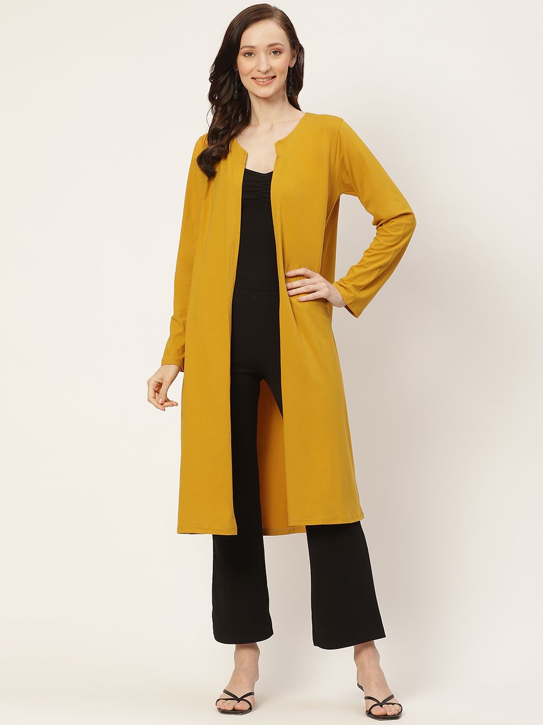 The Vanca Women Yellow Maternity Longline Shrug Price in India