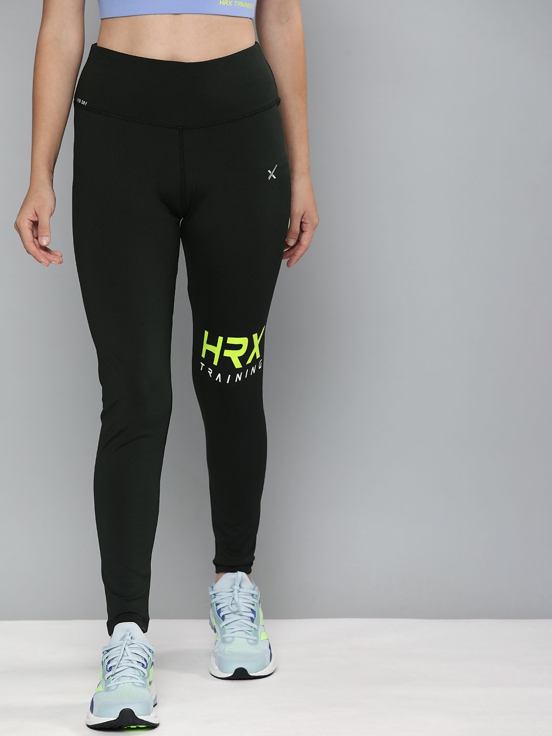 HRX by Hrithik Roshan Women Black Solid Tights Price in India