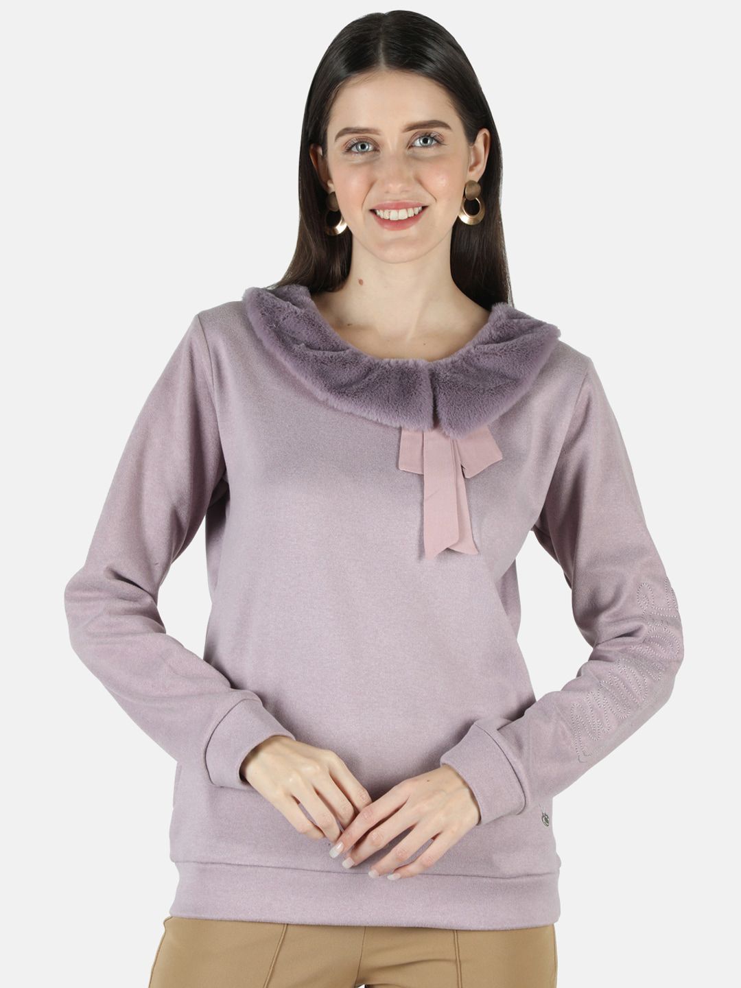 Monte Carlo Women Purple Sweatshirt Price in India