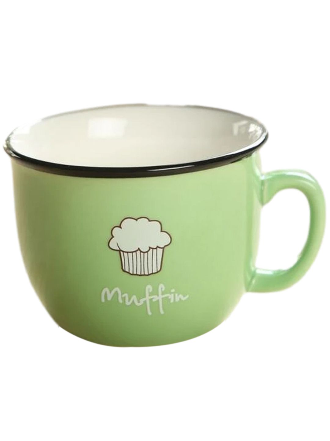 BonZeaL Green & White Printed Ceramic Glossy Cup Price in India