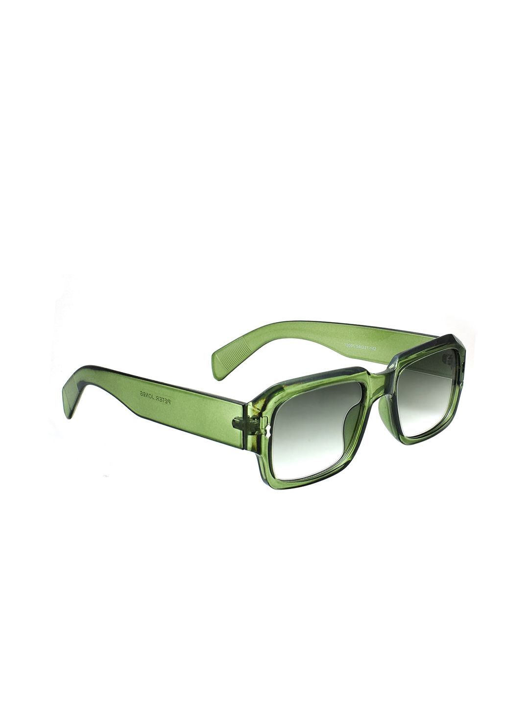 Peter Jones Eyewear Unisex Grey Lens & Green Square Sunglasses With UV Protected Lens