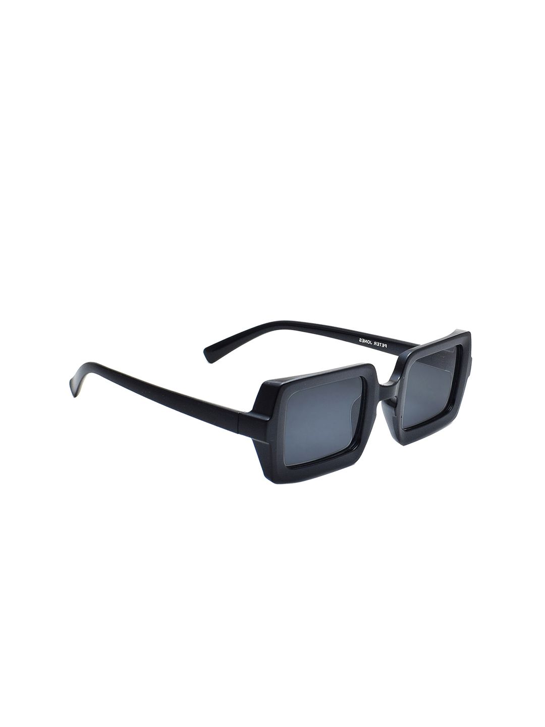 Peter Jones Eyewear Unisex Black Lens & Black Rectangle Sunglasses with UV Protected Lens Price in India