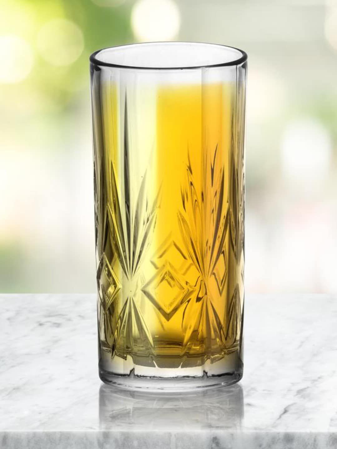 smart serve Transparent Set of 6 Patterned Cocktail Glasses Price in India
