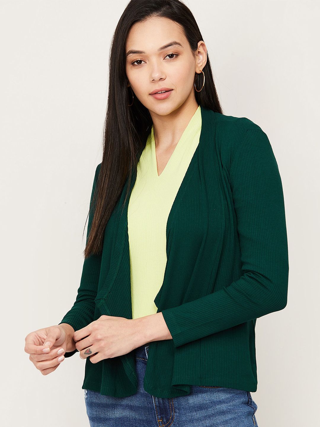CODE by Lifestyle Women Green Shrug Price in India