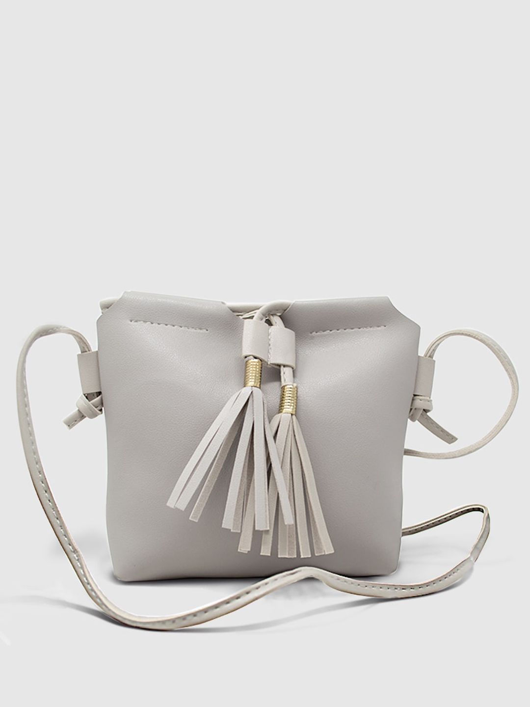 LYKKEIN Grey Structured Sling Bag Price in India