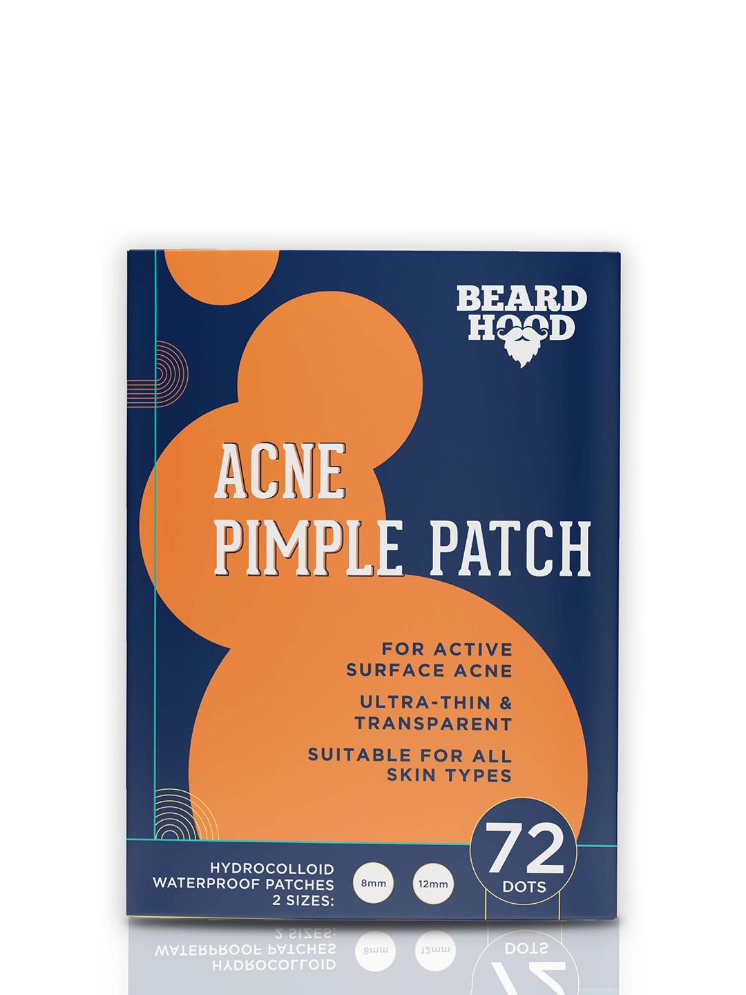 Beardhood Acne Pimple Patch 72 Hydrocolloid Waterproof Patches for Active Surface Acne