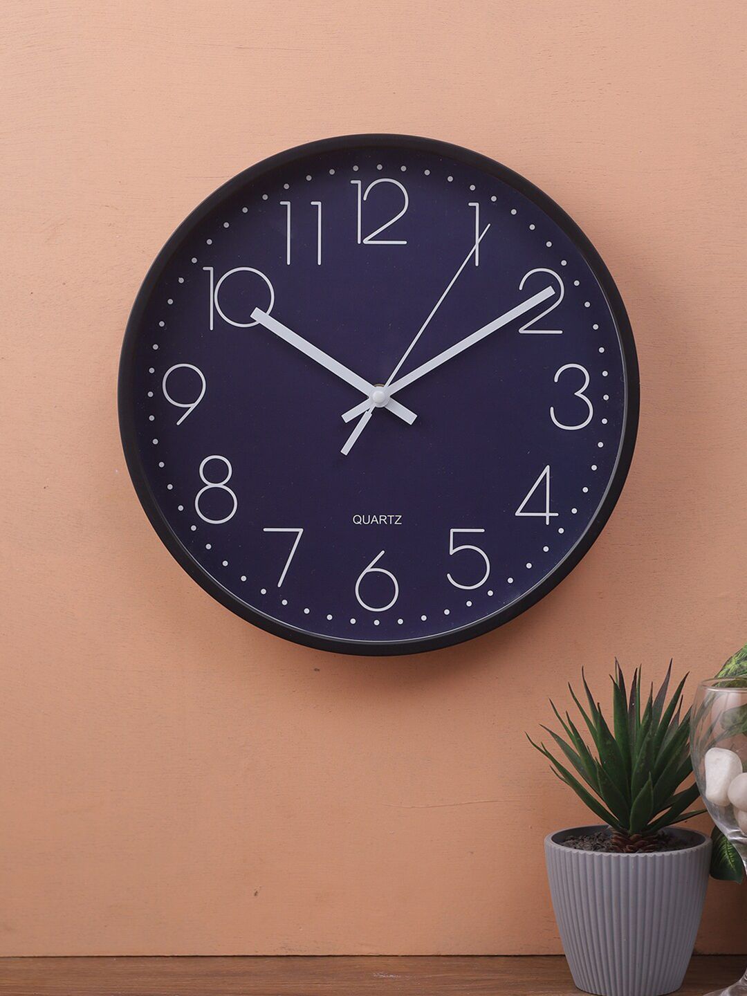 House Of Accessories Blue & White Contemporary Wall Clock Price in India